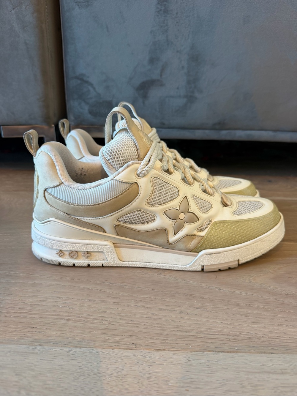 Louis Vuitton trainer tan monogram skate sneakers sz 12 LV us 13 sk8 Virgil